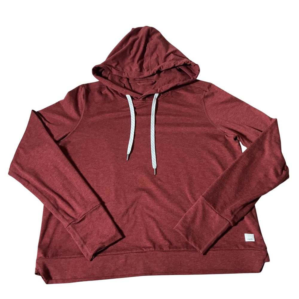Vuori Halo Essential DreamKnit Hoodie Womens Medium Red Mahogany Pullover VW226